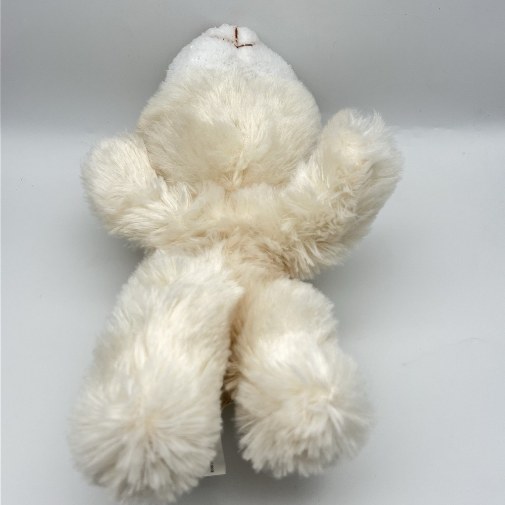 Plush Greenbrier Fuzzy Friend White Bear 12" Brown Nose Sewn Eyes Stuffed Animal - Picture 6 of 9